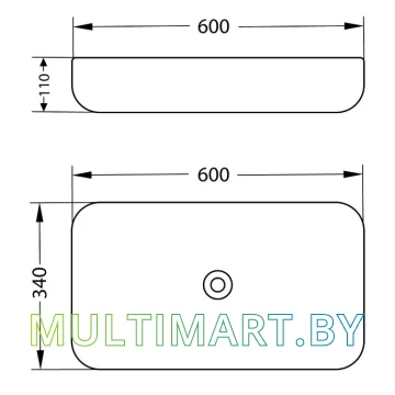 Умывальник Lauter 21487-60 (клапан 21190B + сифон 21635B, черный матовый) картинка 8